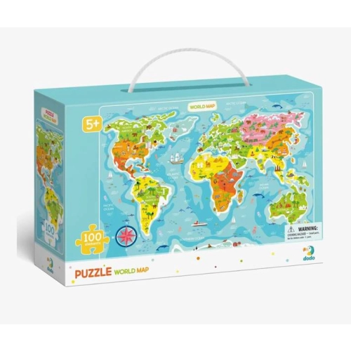 Puzzle Mapa Świata 100 el. 300123